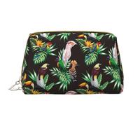 VOSERY Borsa per il trucco, borsa da viaggio per articoli da toeletta da donna, organizer per trucco di grande capacità, borsa per il trucco con pappagallo carino, tucano e uccello, custodia per