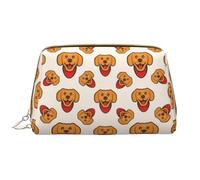 VOSERY Borsa per il trucco, borsa per cosmetici da viaggio da donna, borsa per il trucco di grande capacità, borsa per il trucco con cane carino cucciolo felice, custodia per il trucco carina