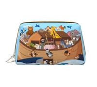VOSERY Borsa per il trucco, Borse cosmetiche Borsa da toilette da viaggio per donne, animali sull'arca di Noè, Borsa per il trucco galleggiante di grande capacità, Borsa per il trucco carina, Custodia
