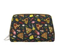 VOSERY Borsa per il trucco, Borse cosmetiche Borsa da toilette da viaggio per donne, Borsa per il trucco per pizza al peperone al prosciutto, Borsa per trucco di grande capacità, Borsa per trucco