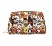 VOSERY Borsa per il trucco, Borse cosmetiche Borsa da toilette da viaggio per donne, Borsa per il trucco di grande capacità, Borsa per il trucco di gruppo di gatti e cani, Borsa per trucco carina