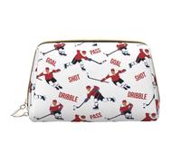 VOSERY Borsa per il trucco, Borse cosmetiche Borsa da toilette da viaggio per donne, giocatore di hockey su ghiaccio obiettivo bianco Make up Bag, Grande capacità Makeup Bag Organizer, Carino