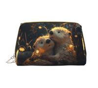VOSERY Borsa per il trucco, Borse cosmetiche Borsa da toilette da viaggio per le donne, Adorabile coppia di lontra abbraccio Borsa per il trucco, Borsa per trucco di grande capacità, Borsa per trucco