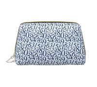 VOSERY Borsa per il trucco, Borse cosmetiche Borsa da toilette da viaggio per le donne, Borsa per il trucco di grande capacità, Borsa per il trucco blu con motivo matematico, Borsa per trucco carina