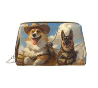 VOSERY Borsa per il trucco, Borse cosmetiche Borsa da toilette da viaggio per le donne, Borsa per il trucco del pastore tedesco della fattoria Corgi, Borsa per il trucco di grande capacità, Borsa per