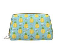 VOSERY Borsa per il trucco, Borse cosmetiche Borsa da toilette da viaggio per le donne, Borsa per il trucco di grande capacità, Borsa per il trucco a triangolo con ananas, Borsa per il trucco carina