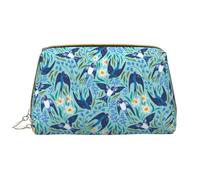 VOSERY Borsa per il trucco, Borse cosmetiche Borsa da toilette da viaggio per le donne, Borsa per il trucco di grande capacità, Borsa per il trucco con rondini e fiori, Borsa per il trucco carina