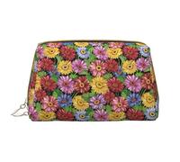 VOSERY Borsa per il trucco, Borse cosmetiche Borsa da toilette da viaggio per le donne, Borsa per il trucco di grande capacità, Splendida borsa per il trucco con margherite, Borsa per il trucco carina