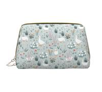 VOSERY Borsa per il trucco, borse cosmetiche Borsa da toilette da viaggio per le donne, Borsa per il trucco di grande capacità, Borsa per il trucco con fiori d'oca e scarabocchio, graziosa custodia