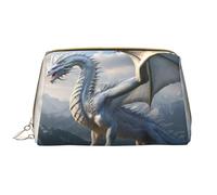 VOSERY Borsa per il trucco, Borse cosmetiche Borsa da toilette da viaggio per le donne, Borsa per il trucco drago bianco montagna, Borsa per trucco di grande capacità, Borsa per trucco carina