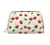 VOSERY Borsa per il trucco, Borse cosmetiche Borsa da toilette da viaggio per le donne, Borsa per il trucco di grande capacità, Borsa per il trucco con foglie di bacche rosse carine, custodia per
