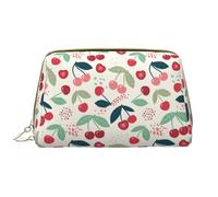 VOSERY Borsa per il trucco, Borse cosmetiche Borsa da toilette da viaggio per le donne, Borsa per il trucco di grande capacità, Borsa per il trucco carina con bacche rosse, custodia per trucco carina