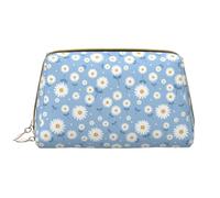 VOSERY Borsa per il trucco, Borse cosmetiche Borsa da toilette da viaggio per le donne, Borsa per il trucco di grande capacità, Borsa per il trucco con fiori di margherite, Borsa per il trucco carina