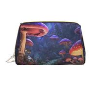 VOSERY Borsa per il trucco, Borse cosmetiche Borsa da toilette da viaggio per le donne, Borsa per il trucco dei funghi luminosi del percorso della giungla, Borsa per il trucco di grande capacità