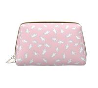 VOSERY Borsa per il trucco, Borse cosmetiche Borsa da toilette da viaggio per le donne, Borsa per il trucco moderna con cavaliere bianco rosa, Borsa per trucco di grande capacità, Borsa per trucco