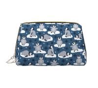 VOSERY Borsa per il trucco, Borse cosmetiche Borsa da toilette da viaggio per le donne, Borsa per il trucco di grande capacità, Borsa per il trucco con pinguino delle nevi, Borsa per il trucco carina