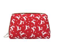 VOSERY Borsa per il trucco, Borse cosmetiche Borsa da toilette da viaggio per le donne, Borsa per il trucco di grande capacità, Borsa per il trucco minimalista con cervo carino rosso bianco, custodia