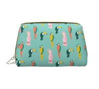 VOSERY Borsa per il trucco, borse cosmetiche Borsa da toilette da viaggio per le donne, Borsa per il trucco di grande capacità, Borsa per il trucco carina ara, cacatua e tucano, custodia per trucco