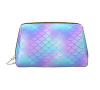 VOSERY Borsa per il trucco, Borse cosmetiche Borsa da toilette da viaggio per le donne, Borsa per il trucco con scala di pesce blu rosa fredda, borsa per il trucco di grande capacità, Borsa per il