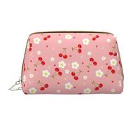 VOSERY Borsa per il trucco, Borse cosmetiche Borsa da toilette da viaggio per le donne, Borsa per il trucco di grande capacità, Borsa per il trucco carina con fiori di bacche rosse, borsa per il