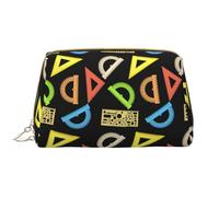 VOSERY Borsa per il trucco, Borse cosmetiche Borsa da toilette da viaggio per le donne, Borsa per il trucco di grande capacità, Borsa per il trucco con stampa colorata con righello matematico, Borsa