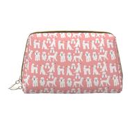 VOSERY Borsa per il trucco, Borse cosmetiche Borsa da toilette da viaggio per le donne, Borsa per il trucco di grande capacità, Borsa per il trucco divertente con barboncino carino rosa, Custodia per
