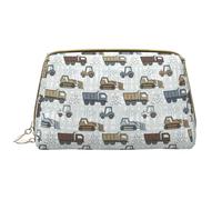 VOSERY Borsa per il trucco, Borse cosmetiche Borsa da toilette da viaggio per le donne, Borsa per il trucco di grande capacità, Borsa per il trucco con trattore e Dumper Borsa per il trucco, Simpatica