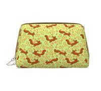 VOSERY Borsa per il trucco, Borse cosmetiche Borsa da toilette da viaggio per le donne, Borsa per il trucco di grande capacità, Borsa per il trucco affascinante con fiore di scoiattolo, custodia per