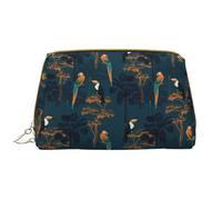 VOSERY Borsa per il trucco, Borse cosmetiche Borsa da toilette da viaggio per le donne, Borsa per il trucco di grande capacità, Borsa per il trucco con palma di tucano carina ara, custodia per il