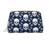 VOSERY Borsa per il trucco, Borse cosmetiche Borsa da toilette da viaggio per le donne, Borsa per il trucco di grande capacità, Borsa per il trucco con teschio con freccia bianca, Borsa per il trucco