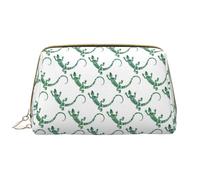 VOSERY Borsa per il trucco, Borse cosmetiche Borsa da toilette da viaggio per le donne, Borsa per il trucco di grande capacità, Borsa per trucco artistica carina lucertola geco bianco, custodia per