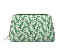 VOSERY Borsa per il trucco, Borse cosmetiche Borsa da toilette da viaggio per le donne, Borsa per il trucco di grande capacità, Borsa per il trucco con dinosauri su pattinatore a rotelle, Borsa per il