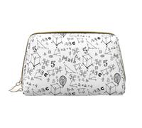 VOSERY Borsa per il trucco, Borse cosmetiche Borsa da toilette da viaggio per le donne, Borsa per il trucco di grande capacità, Borsa per il trucco con stampa di lettere matematiche, Borsa per trucco