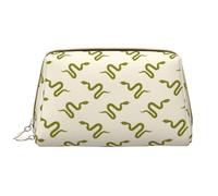 VOSERY Borsa per il trucco, Borse cosmetiche Borsa da toilette da viaggio per le donne, Borsa per il trucco di grande capacità, Borsa per il trucco minimalista carina serpente verde, custodia per