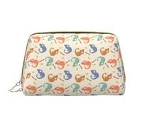 VOSERY Borsa per il trucco, borse cosmetiche Borsa da toilette da viaggio per le donne, borsa per il trucco organizer di grande capacità, fumetto divertente lucertola camaleonte.Una borsa per il