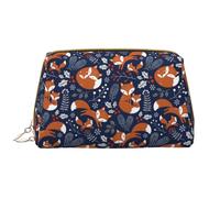 VOSERY Borsa per il trucco, Borse cosmetiche Borsa da toilette da viaggio per le donne, Borsa per il trucco di grande capacità, Borsa per il trucco con volpi, Simpatica borsa per il trucco, Custodia