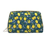 VOSERY Borsa per il trucco, Borse cosmetiche Borsa da toilette da viaggio per le donne, Borsa per il trucco di grande capacità, Borsa per il trucco con margherita al limone, Borsa per il trucco carina