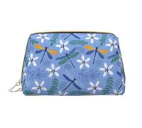 VOSERY Borsa per il trucco, Borse cosmetiche Borsa da toilette da viaggio per le donne, Borsa per il trucco con stampa di piante di libellula, Borsa per il trucco di grande capacità, Borsa per trucco