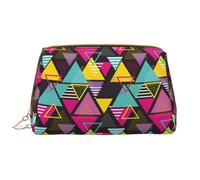 VOSERY Borsa per il trucco, Borse cosmetiche Borsa da toilette da viaggio per le donne, Borsa per il trucco di grande capacità, Borsa per il trucco classica a triangolo colorato, Borsa per il trucco
