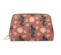 VOSERY Borsa per il trucco, Borse cosmetiche Borsa da toilette da viaggio per le donne, Borsa per il trucco di grande capacità, Borsa per il trucco classica a forma di serpente dei cartoni animati