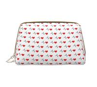 VOSERY Borsa per il trucco, Borse cosmetiche Borsa da toilette da viaggio per le donne, Borsa per il trucco di grande capacità, Borsa per il trucco con simbolo del battito cardiaco, Borsa per il