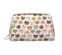 VOSERY Borsa per il trucco, borse cosmetiche Borsa da toilette da viaggio per le donne, organizer per trucco di grande capacità, borsa per il trucco moderna e diversa con gatti carini, borsa per il