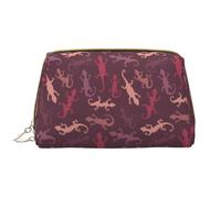 VOSERY Borsa per il trucco, Borse cosmetiche Borsa da toilette da viaggio per le donne, Organizzatore di borsa per il trucco di grande capacità, Borsa per il trucco con geco dipinto, Borsa per il