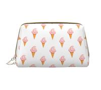 VOSERY Borsa per il trucco, Borse cosmetiche Borsa da toilette da viaggio per le donne, Organizzatore di borsa per il trucco di grande capacità, Borsa per il trucco con stampa gelato rosa, Borsa per
