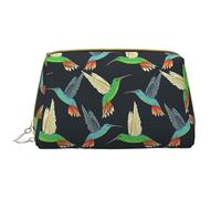 VOSERY Borsa per il trucco, Borse cosmetiche Borsa da toilette da viaggio per le donne, Organizzatore di borsa per il trucco di grande capacità, Borsa per il trucco con colibrì blu verde, Borsa per il