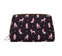 VOSERY Borsa per il trucco, Borse cosmetiche Borsa da toilette da viaggio per le donne, Organizzatore di borsa per il trucco di grande capacità, Borsa per il trucco rosa con barboncino, Borsa per il