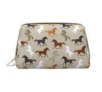 VOSERY Borsa per il trucco, Borse cosmetiche Borsa da toilette da viaggio per le donne, Organizzatore di borsa per il trucco di grande capacità, Borsa per il trucco moderna con cavallo, Borsa per il