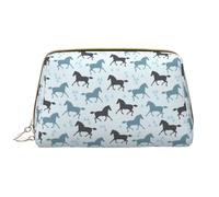 VOSERY Borsa per il trucco, Borse cosmetiche Borsa da toilette da viaggio per le donne, Organizzatore di borsa per il trucco di grande capacità, Borsa per il trucco minimalista a triangolo di cavallo