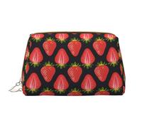 VOSERY Borsa per il trucco, Borse cosmetiche Borsa da toilette da viaggio per le donne, Organizzatore di borsa per il trucco di grande capacità, Borsa per il trucco con stampa fragole rosse, Borsa per