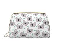 VOSERY Borsa per il trucco, Borse cosmetiche Borsa da toilette da viaggio per le donne, Organizzatore di borsa per il trucco di grande capacità, Borsa per il trucco a forma di cuore verde koala grigio